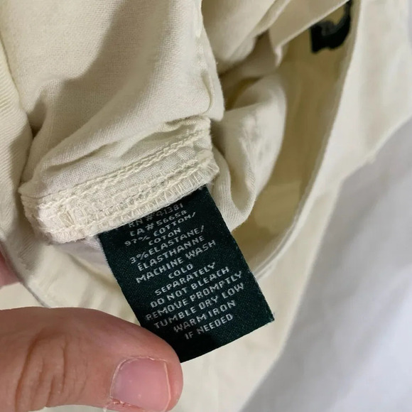 Lauren Ralph Lauren Pants Women's 12 Off White Chino Fitted Ankle Pockets - Picture 7 of 9